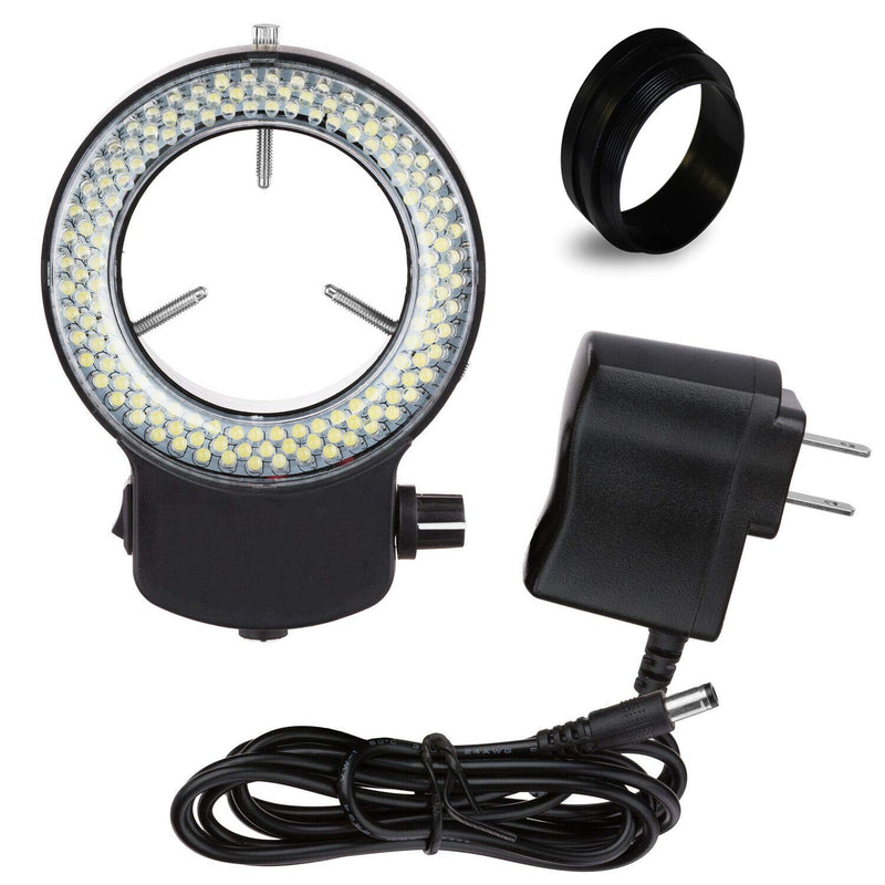 [AUSTRALIA] - Vision Scientific VMLIFR-09B Black Adjustable 144 LED Ring Light for Stereo Microscope | 2.5" (62.5mm) Inside and 3.64" (92.5mm) Outside Diameters | 1-7/8" (48 mm in Diameter) Ring Adapter Included 