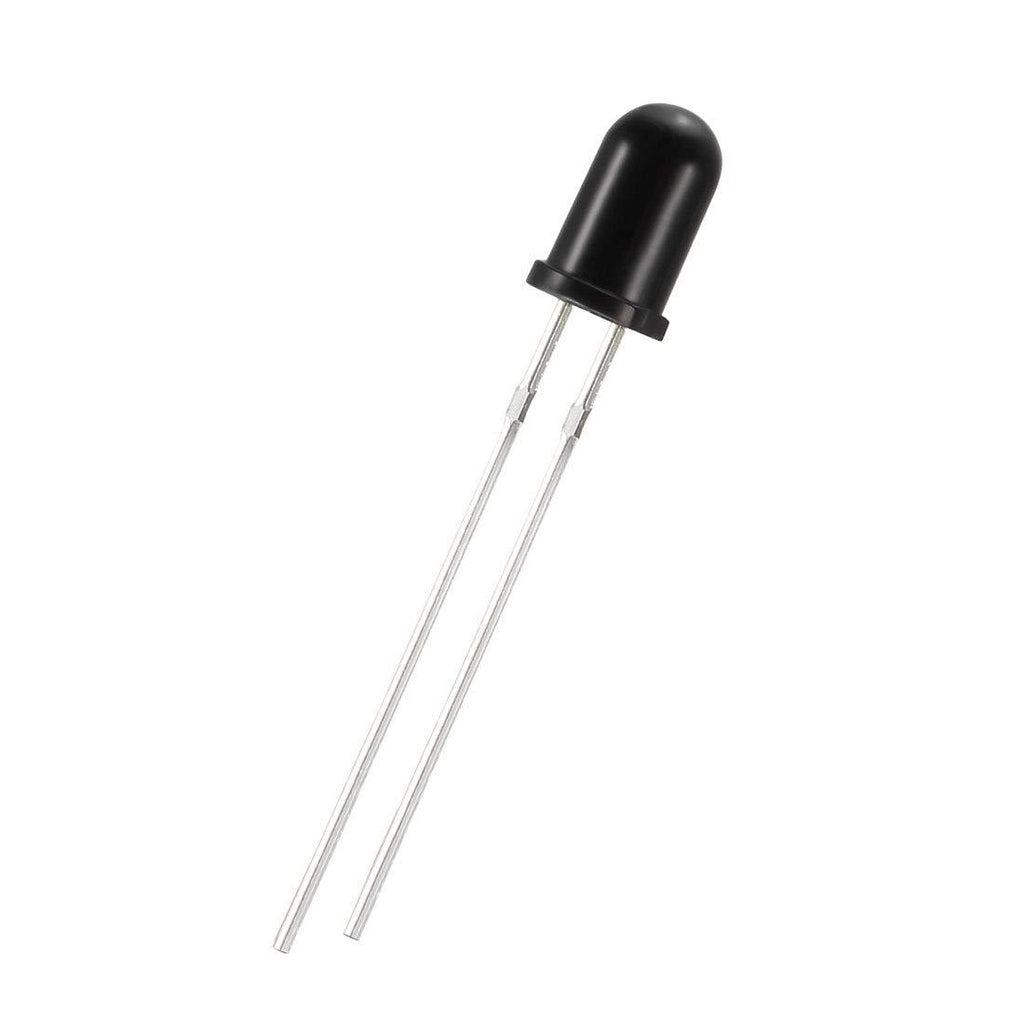 uxcell 10pcs Photosensitive Diode Photodiodes Light Sensitive Sensors,5mm Black Round Head Receiver Diode