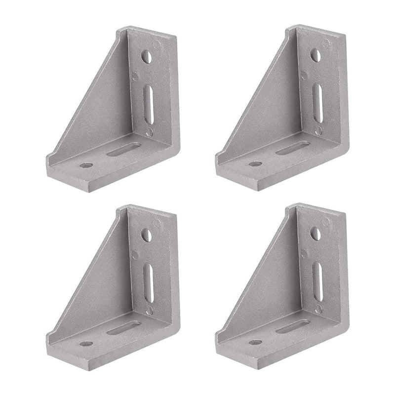 uxcell Corner Bracket Gusset, 80mm x 80mm for 4040 Series Aluminum Extrusion Profile, 4 Pcs (Silver)