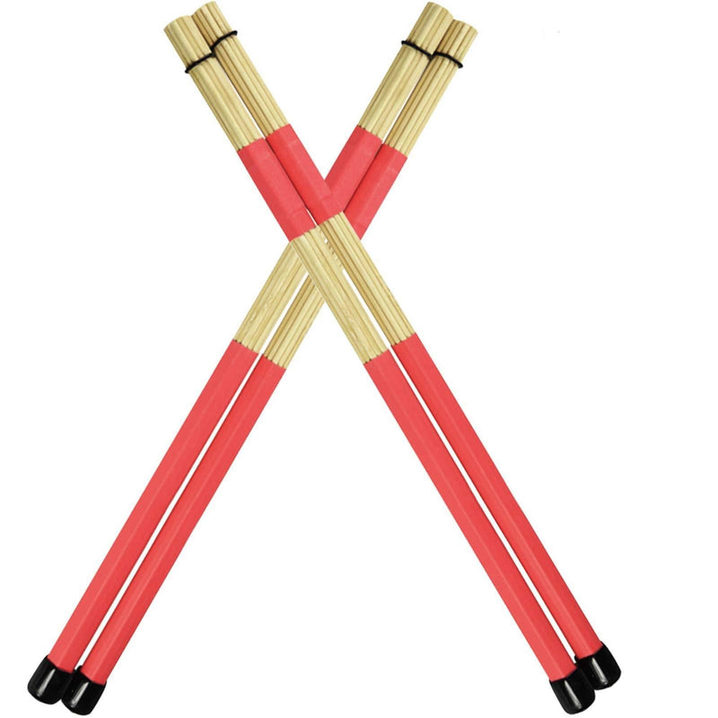 Drum Sticks Brushes 2 Pair Jazz Drumsticks Drum Accessories (Red) Red-2P