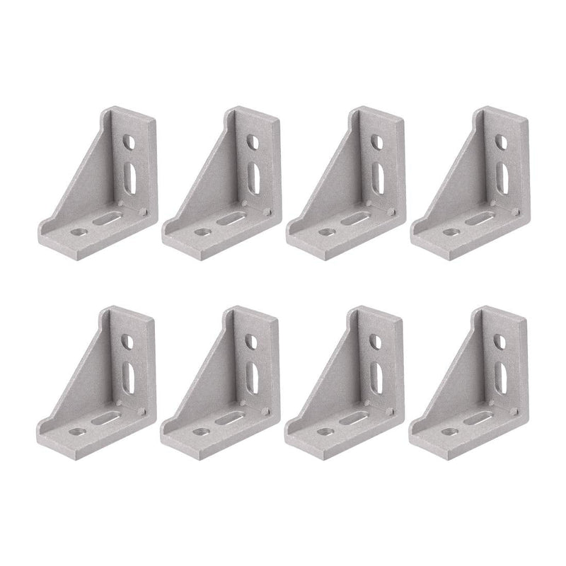 uxcell Inside Corner Bracket Gusset, 60mm x 60mm for 3030 Series Aluminum Extrusion Profile, 8 Pcs (Silver)