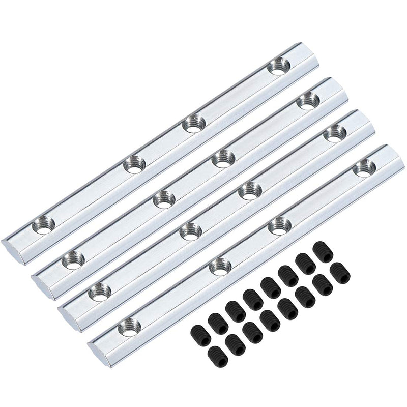 uxcell Straight Line Connector, 3.9 Inch Joint Bracket with Screws for 2020 Series T Slot 6mm Aluminum Extrusion Profile, 4 Pcs