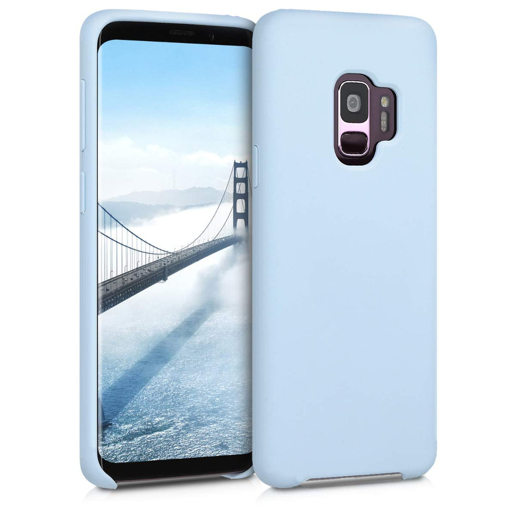 kwmobile TPU Silicone Case Compatible with Samsung Galaxy S9 - Case Slim Phone Cover with Soft Finish - Light Blue Matte