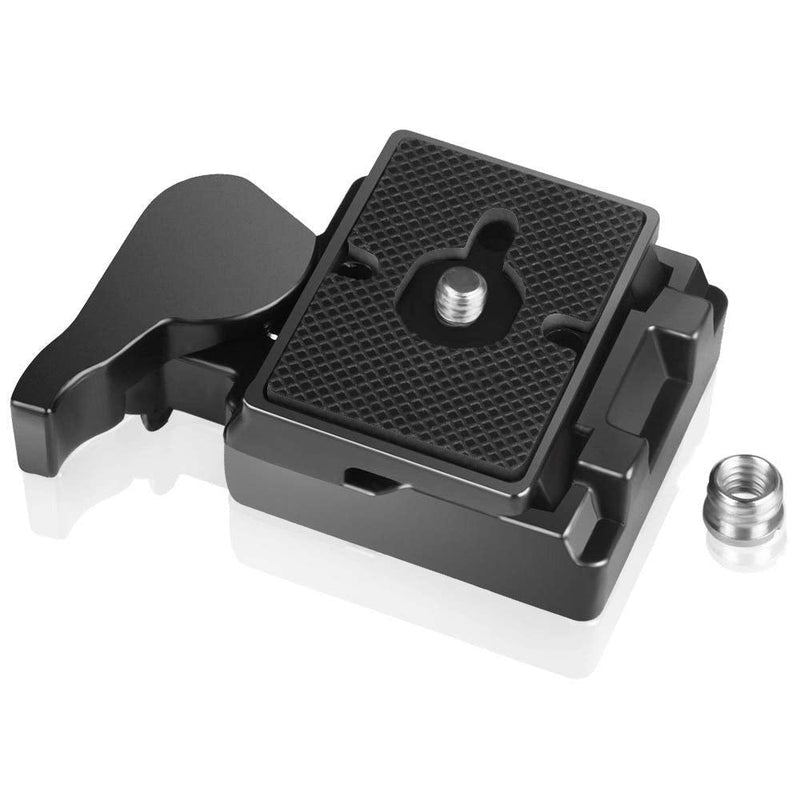 UTEBIT 323 RC2 Quick Release Plate Compatible for Manfrotto 200PL-14 QR Plates Adapter with Rapid Connect Clamp and 1/4'' to 3/8'' Screw for DSLR Camera Tripod Ball Head
