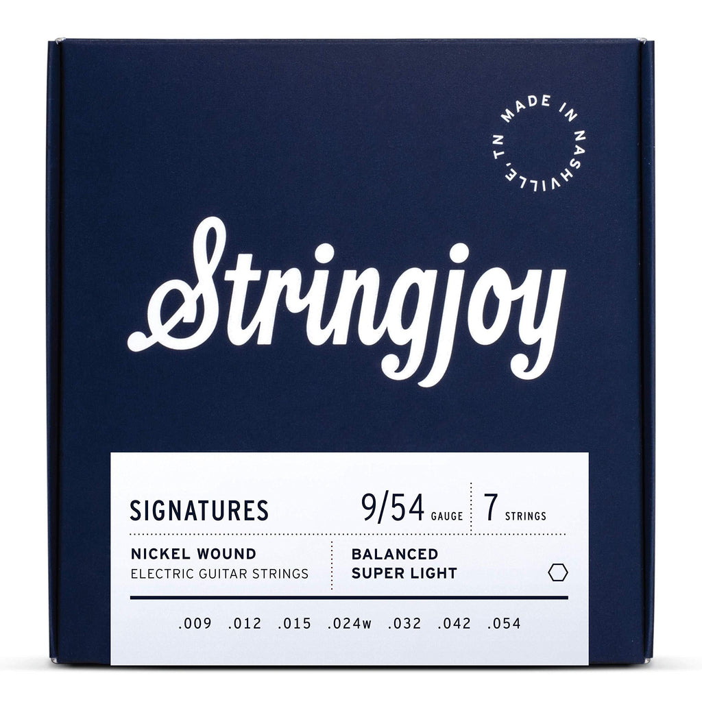 Stringjoy BAL97 7 String Signature Nickel Electric Guitar Strings, (Balanced Super Light Gauge - 9-54) Balanced Super Light Gauge (9-54) 1-Pack