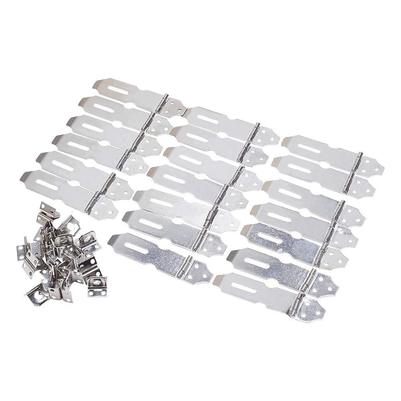 MroMax Hasp Staple Padlock Latch,94mm Length,Stainless Steel Furniture Cupboard Door Stainless Steel Silver Tone 20pcs