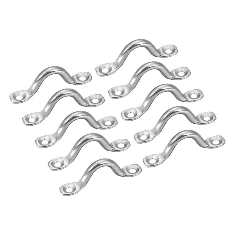 uxcell Pad Eye Straps Deck Loops 2.1" Stainless Steel Tie Down Buckle 10Pcs