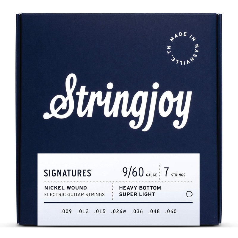 Stringjoy HVY97 7 String Signature Nickel Electric Guitar Strings, (Heavy Bottom Super Light Gauge - 9-60) Heavy Bottom Super Light Gauge (9-60) 1-Pack