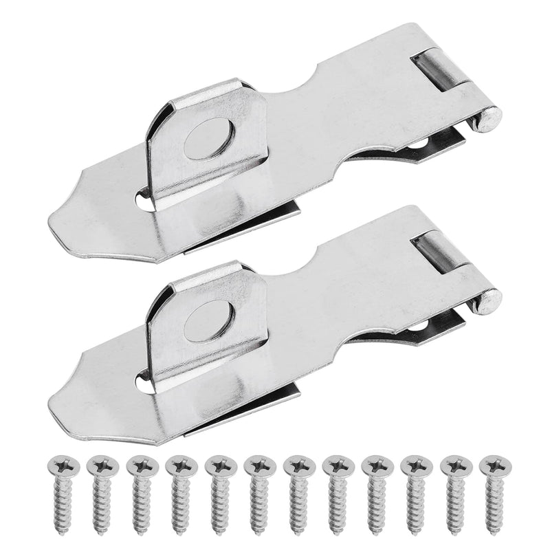 [AUSTRALIA] - MroMax Hasp Staple Padlock Latch,73.5mm Length,Stainless Steel Furniture Cupboard Door Stainless Steel Silver Tone 2Pcs 73.5mm 
