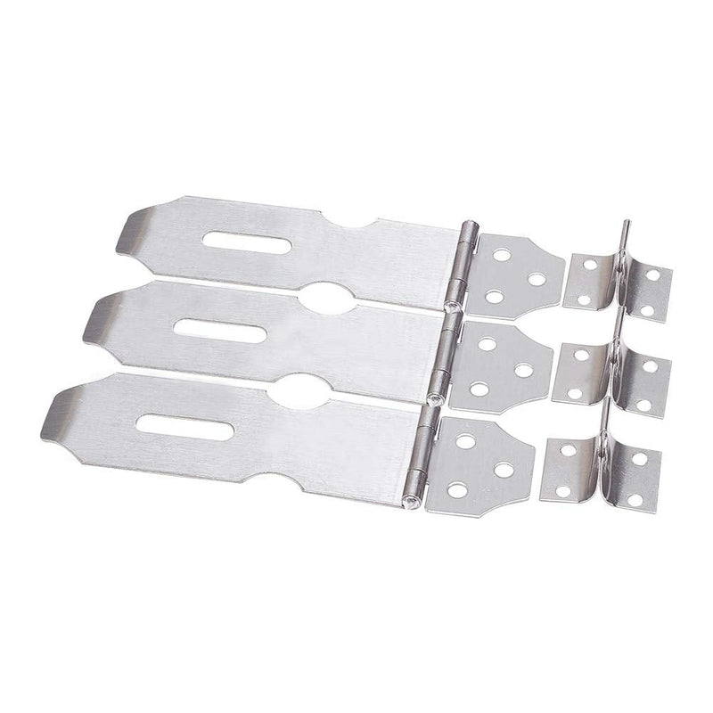 MroMax Hasp Staple Padlock Latch, 137mm Length,Stainless Steel Furniture Cupboard Door Stainless Steel Silver Tone 3Pcs