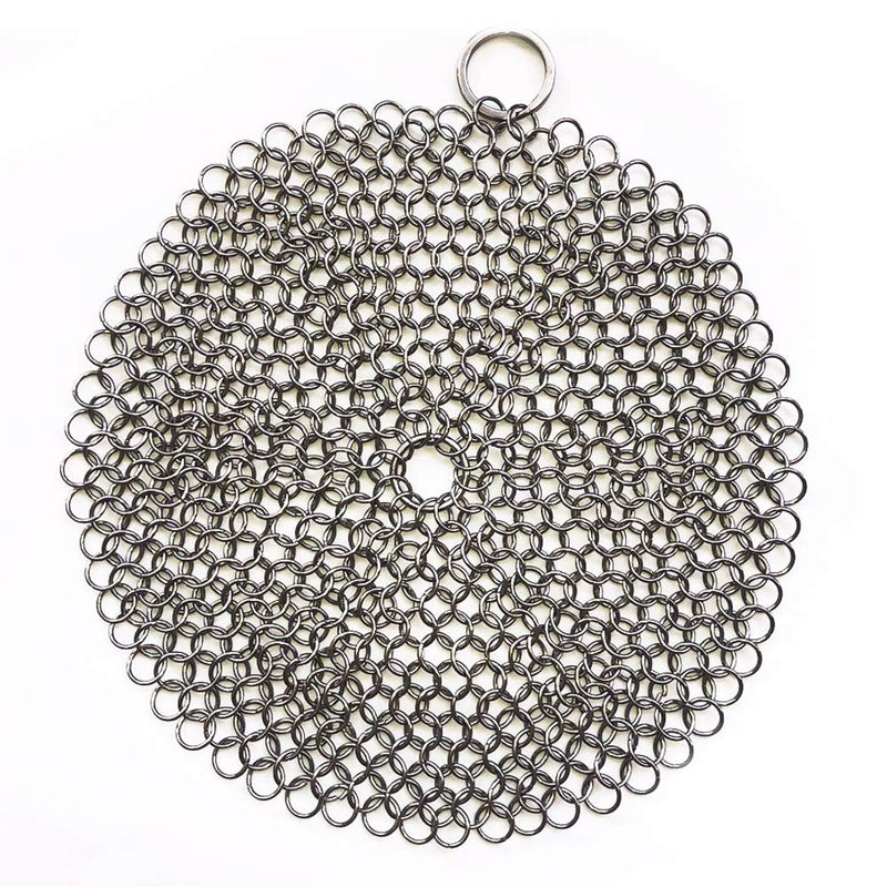 316 Premium Stainless Steel Cast Iron Cleaner, Chainmail Scrubber for Cast Iron Pan Pre-Seasoned Pan Dutch Ovens Waffle Iron Pans Scraper Cast Iron Grill Scraper Skillet Scraper HOVhomeDEVP (7 Inch) 7 Inch (Pack of 1)