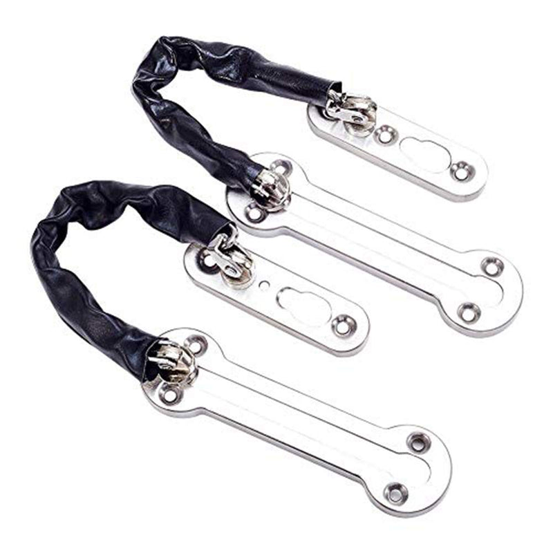 MroMax Home Safety Burglarproof Chain Door Guard 304 Stainless Steel Security Lock for Door and Home Security Silver Tone 2Pcs