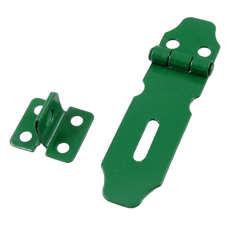 MroMax Padlock Locking Hasp Staple Iron Safety Door Clasp Gate Lock Latch Door Cabinet Swivel Clasp Latch Green 1Pcs