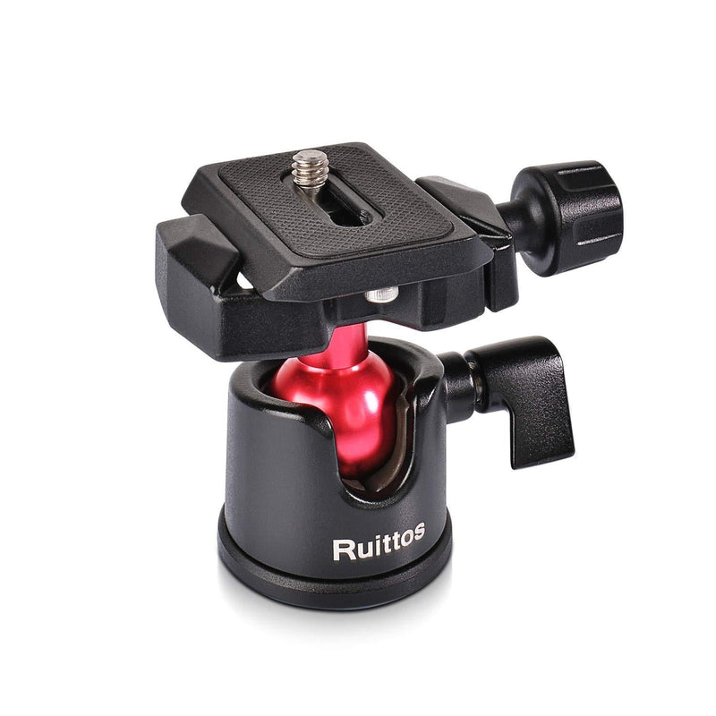 Tripod Ball Head, Ruittos Ballhead 360 Degree Rotating Panoramic Ballhead with 1/4 inch Quick Shoe Plate and Bubble Level for DSLR Camera Camcorder Tripod Monopod Slider, Load 11lbs RT-16BH