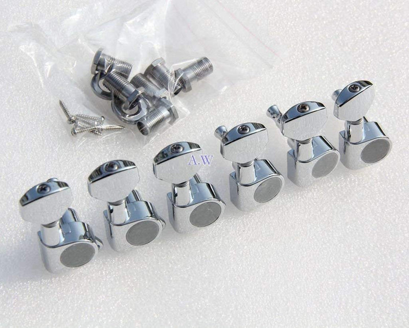 JIN HO 6 in-line 6R Guitar Tuning Peg Tuners Machine Heads For Fender Stratocaster Start tele Style Guitar Chrome J07