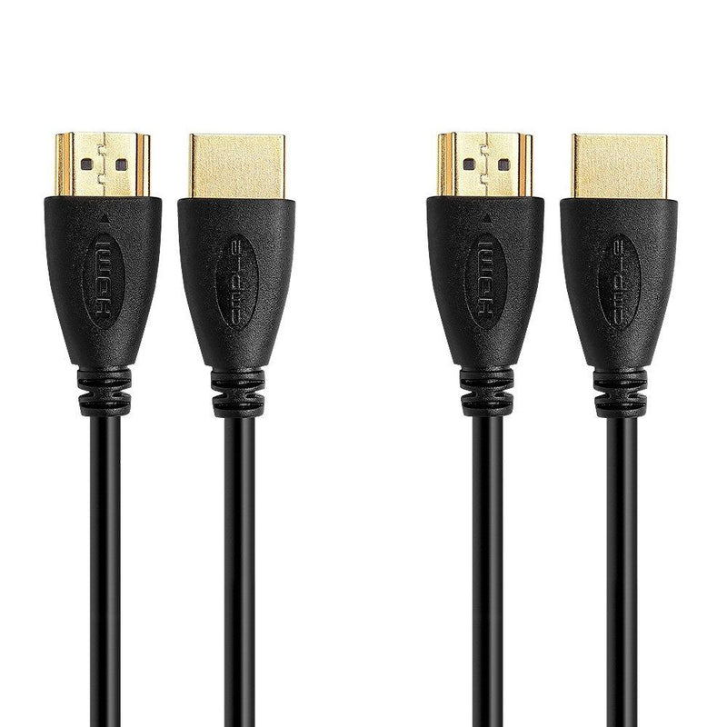 Cmple - Ultra Slim High Speed HDMI Cable HDMI 2.0 HDTV Cable - Supports Ethernet 3D 4K and Audio Return - 3FT (2 Pack) 3FT (2 PACK) Black