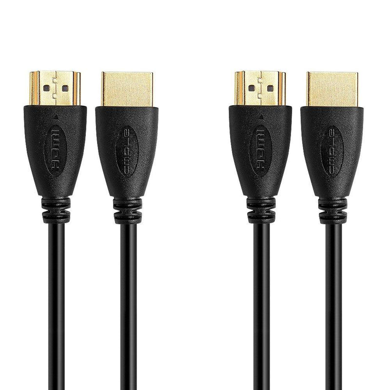 [AUSTRALIA] - Cmple - Ultra Slim High Speed HDMI Cable HDMI 2.0 HDTV Cable - Supports Ethernet 3D 4K and Audio Return - 3FT (2 Pack) 3FT (2 PACK) Black 