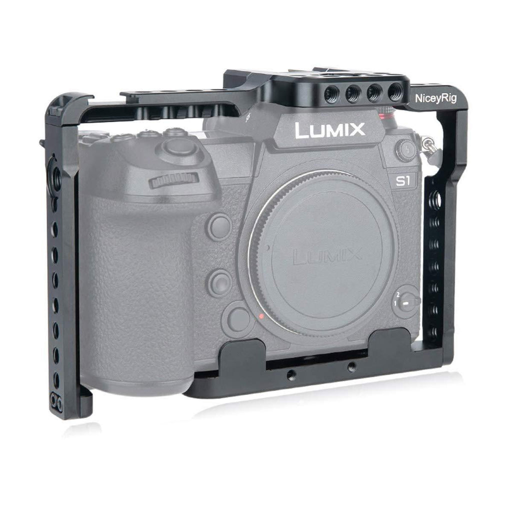 NICEYRIG Camera Cage for Panasonic Lumix S1 S1r, Quick Release with NATO Rails & ARRI Locating Holes- 316