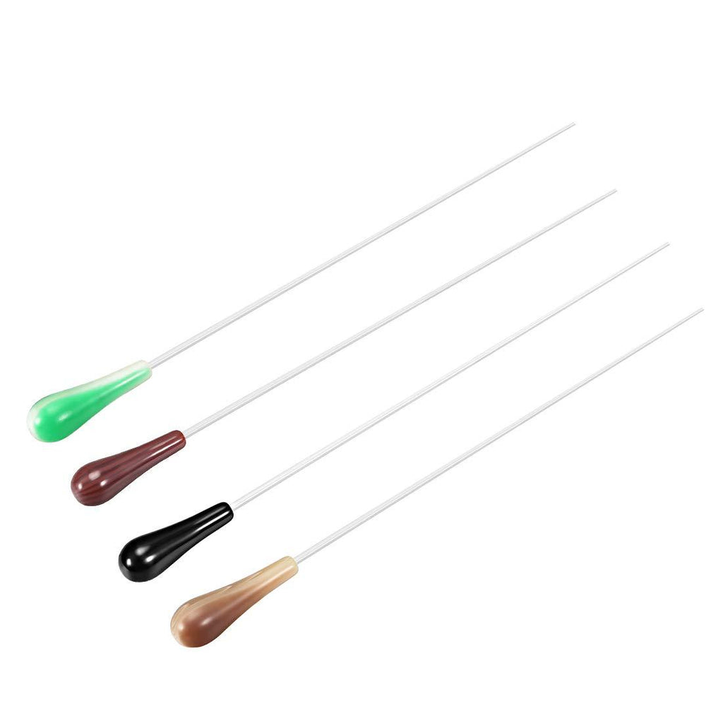 uxcell Music Conductor Baton Orchestra Baton 39cm/15.35inch Length Brown Red Black Green Resin Handle Music Conducting Baton 4pcs