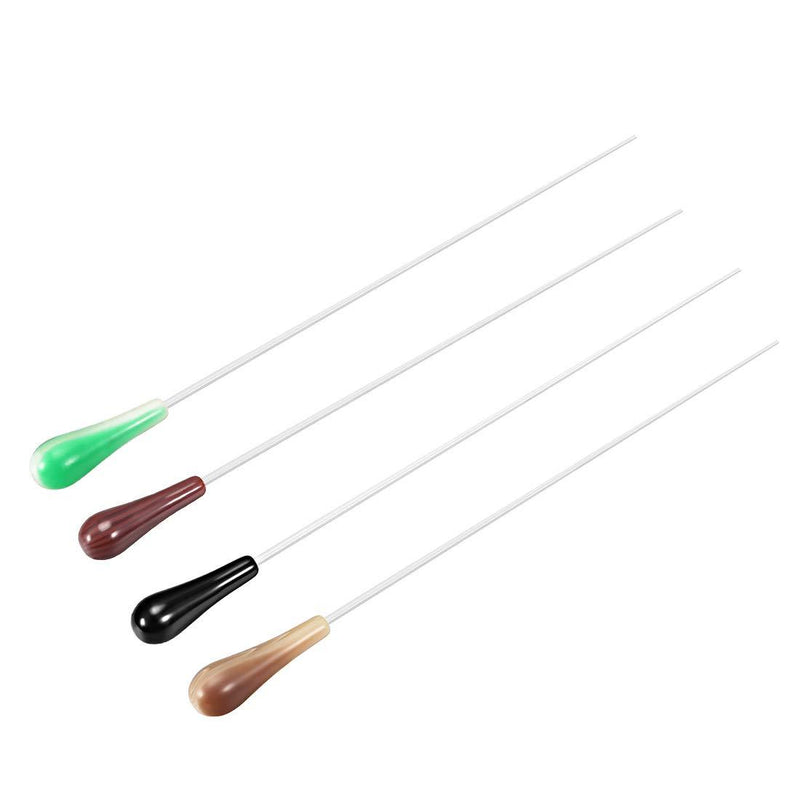 uxcell Music Conductor Baton Orchestra Baton 39cm/15.35inch Length Brown Red Black Green Resin Handle Music Conducting Baton 4pcs