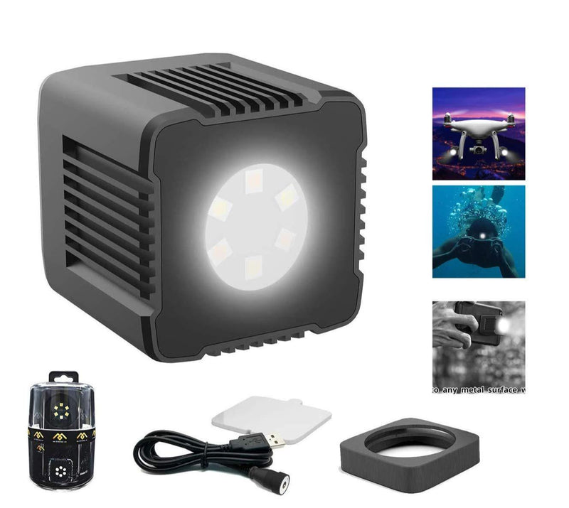 Mirfak Moin Light Waterproof Magnetic Cube LED Light for Photo, Video, and Sport Record,On-Camera LED for DSLR Camera Sony Canon Nikon Panasonic Fuji Smartphone GoPro Smartphone Drone Stabilizer