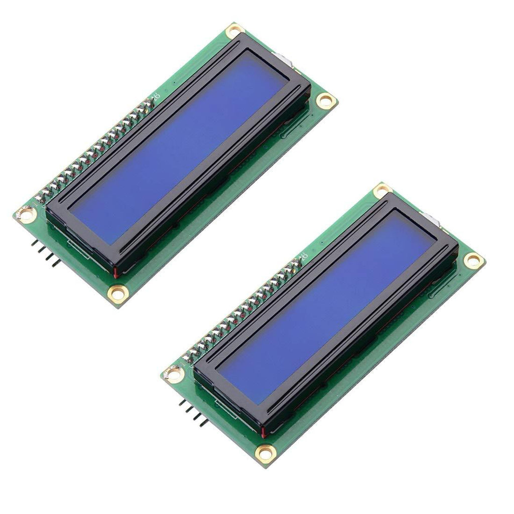 HiLetgo 2pcs HD44780 IIC I2C1602 LCD Display with IIC I2C TWI SPI Serial Interface Adapter 1602 LCD Display Blue Backlight for Arduino