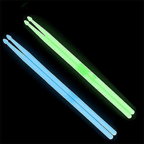 YiPaiSi 5A Luminous Light Up Drum Sticks, Luminous Light Up Drumsticks, Bright Luminous Glow in The Dark Drumsticks, Bright Light Up Drum Sticks (Green)