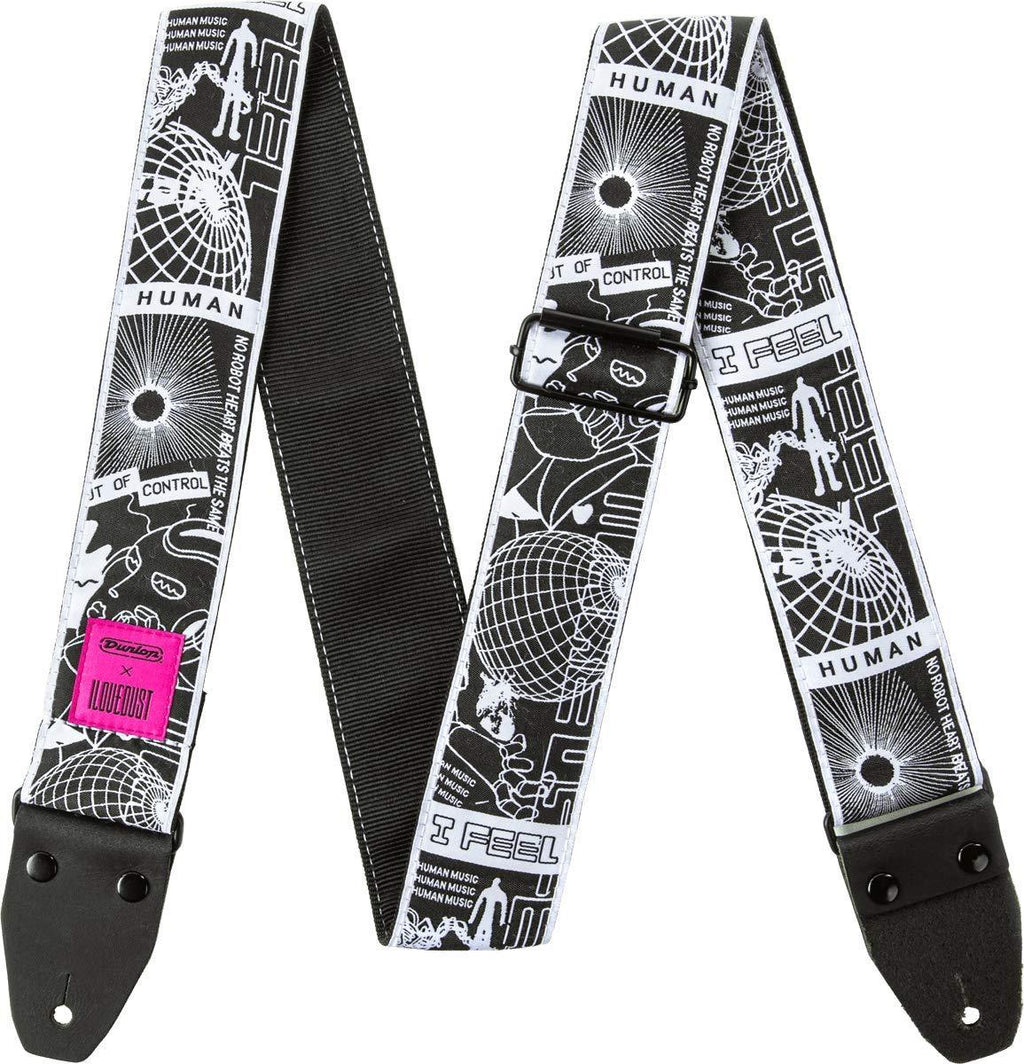 Dunlop I Love Dust Robot Heart Guitar Strap