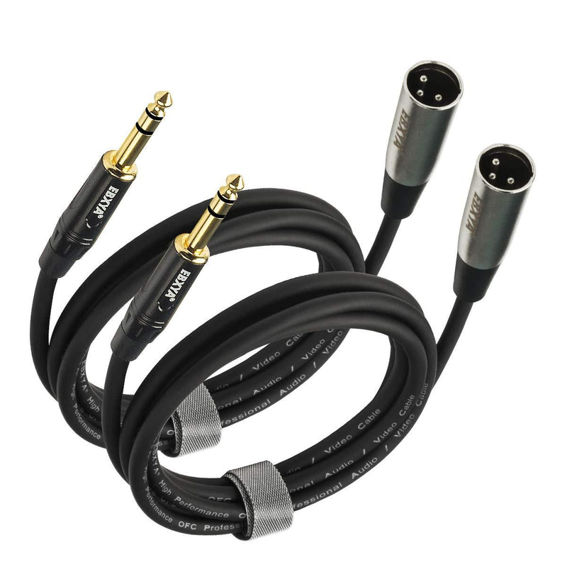 [AUSTRALIA] - EBXYA 1/4" TRS to XLR Male Balanced Mic Microphone Cable 6ft, 2 Packs 2 Packs of 1/4 TRS to XLR Male 6 Feet 