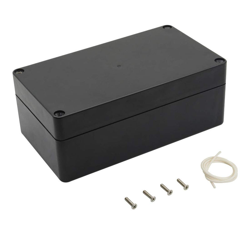 LeMotech ABS Plastic Electrical Project Case Power Junction Box, Project Box Black 6.2 x 3.5 x 2.4 inch (158 x 90 x 60 mm) 6.2"x3.5"x2.4" (Pack of 1)