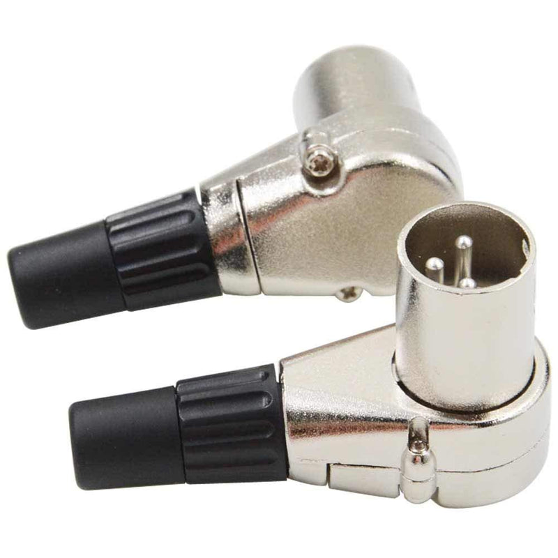 [AUSTRALIA] - BEKER 2 Pack of Adjustable Right Angle 3 Pin XLR Male Connectors - Pro Audio DJ Band XLR 7 Position Plugs XLR Male Female Plug Jack Right Angle 3 Pin Mic Microphone Speaker Audio Cable Connector 