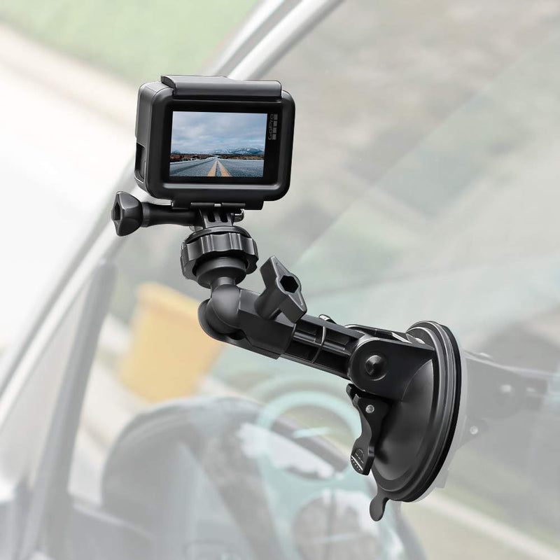 [AUSTRALIA] - Powerful Suction Cup Camera Car Mount with Tripod Adapter and Phone Holder for GoPro Hero 10/9/8/7/6/5 Black,4 Session,4 Silver,3+,iPhone,DJI Osmo Action,Samsung Galaxy,Google Pixel and More 