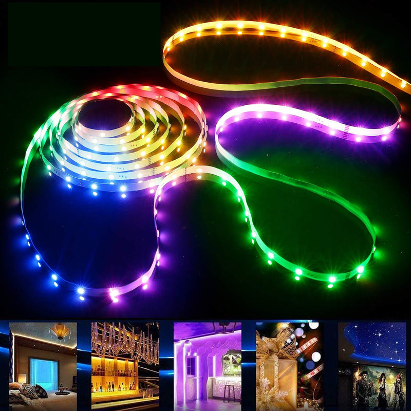 [AUSTRALIA] - LED Strip Lights, 16.4ft 5m RGB LED Light Strip, Color Changing 5050 LED Tape Lights with 24-Key RF Remote for Home Lighting, Bedroom, Kitchen, DIY Decoration 