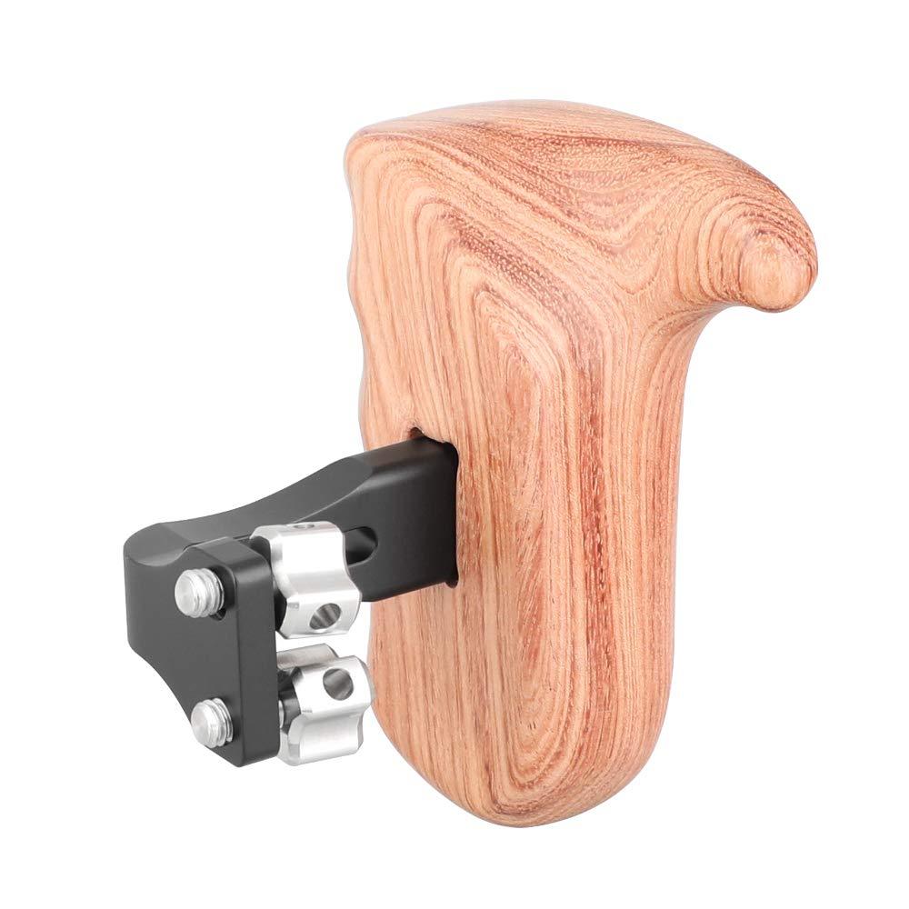 CAMVATE Wooden Handgrip with 1/4" Thumbscrew Connection for Camera Cage Rig (Right Hand)