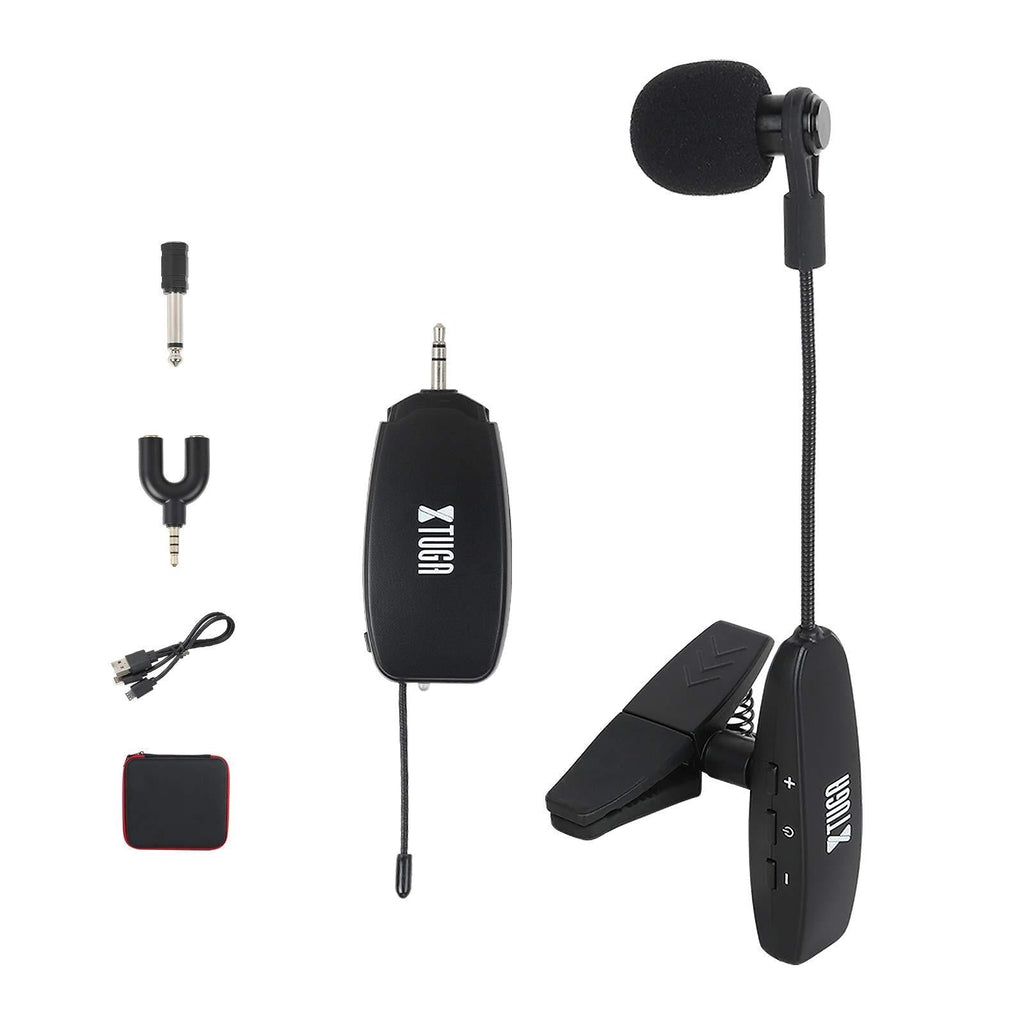 [AUSTRALIA] - XTUGA UHF Wireless Instrument Condenser Microphone Clip Mic Gooseneck 130ft Stable Wireless Transmission 1/8＆1/4'' Port Great for Horns,Trumpets,Clarinets,Saxophones Cameras (KX621 Clip) KX621 Clip 