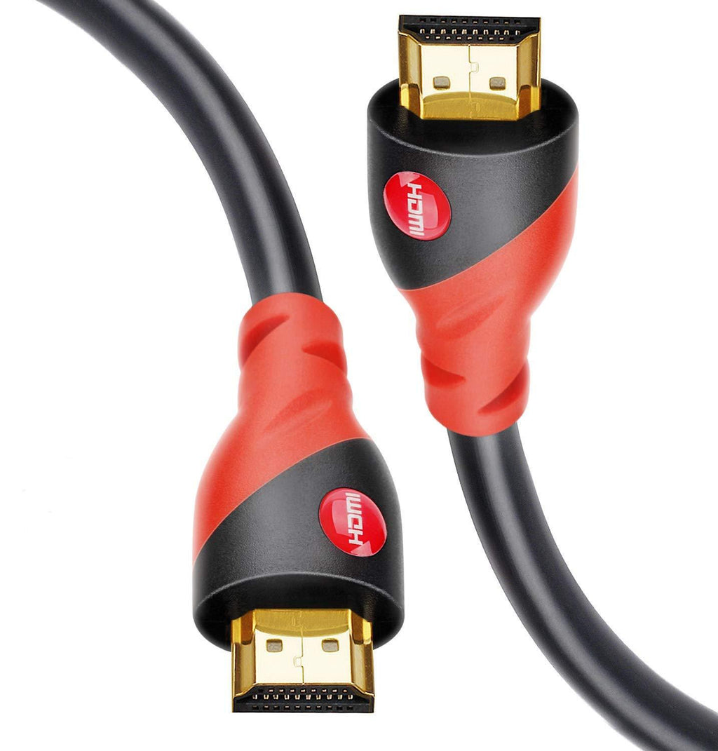MIYAKO HDMI Cable 12ft with Ferrite Cores - Premium HDMI Cord Type High Speed with Ethernet, Supports (4K@60HZ, 1080p Full HD, UHD, Ultra HD, 3D, ARC, Gaming Consoles, HDTV) 12 Feet