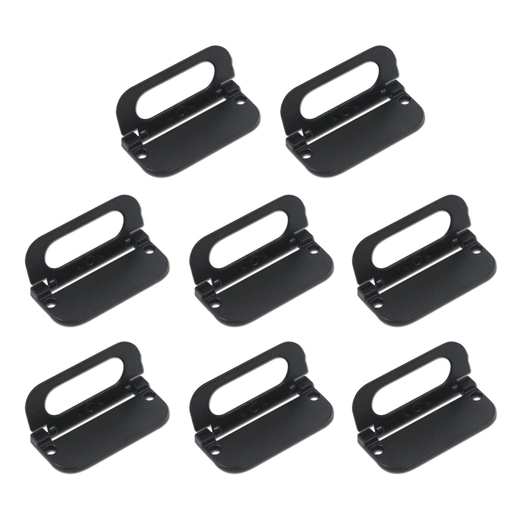 Hidden Furniture Handles Mcredy Flush Pull Handle Pull Handles for Door Drawer Cabinets Black with Screws 2.52" Hole Distance Set of 8 8pcs,2.95" x 1.38" (L*W)
