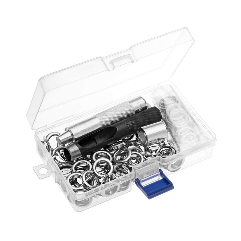 Grommet Tool Kit 100 Sets 1/2 Inch, LYNDA Grommets Eyelets with 3 Pieces Installation Tools for Craft Making, Repair and Decoration.