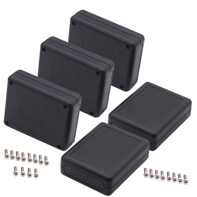 Zulkit 5 Packs Project Boxes ABS Plastic Electrical Project Case Power Junction Box Black 3.54 x 2.76 x 1.10 inch (90 x 70 x 28 mm) 3.54" x 2.76'' x 1.10''