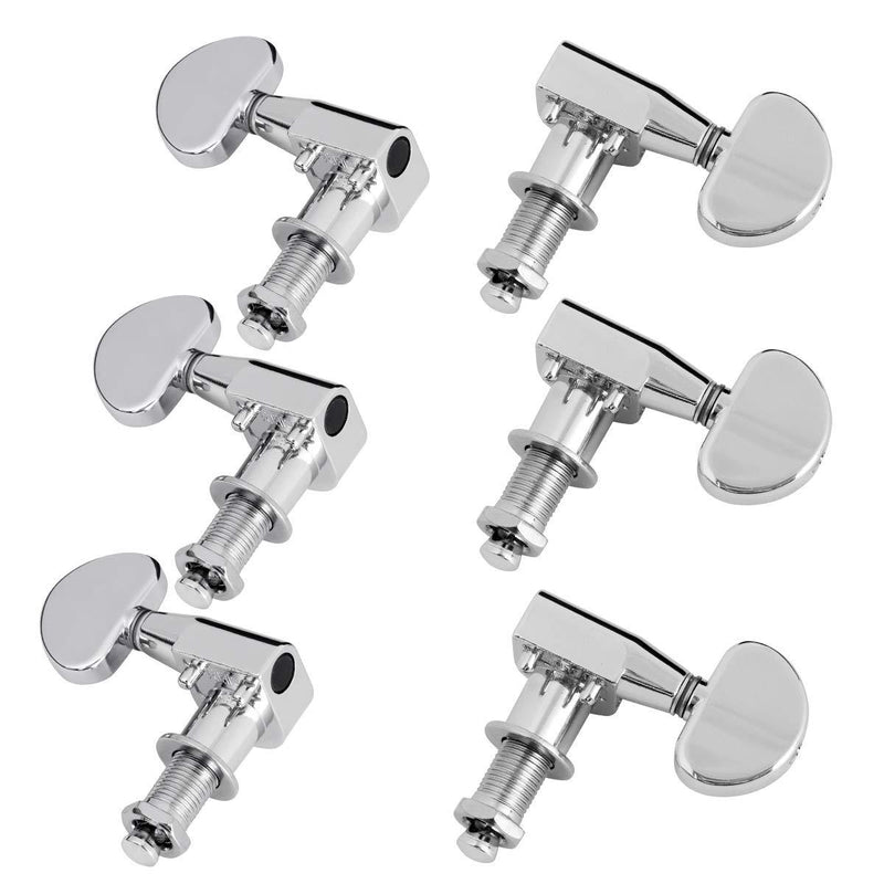 lotmusic Guitar Tuning Pegs, Tuners Machine, 18:1 3L3R, Tuner Keys Heads, Closed Chrome for Guitars Luthier DIY Repair (Shape B)