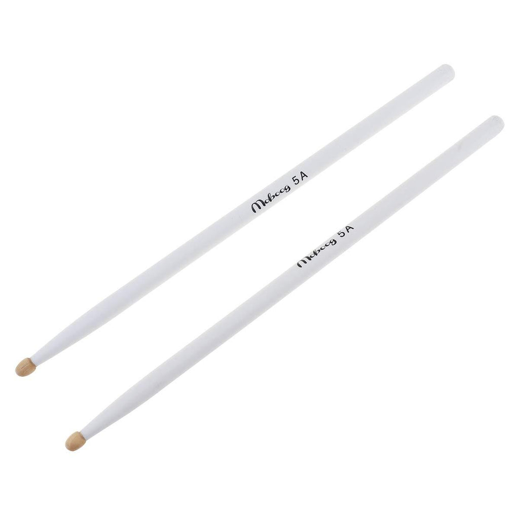 YiPaiSi 5A Drum Sticks, 5A Maple Wood Drumsticks, Non-Slip Drum Sticks, 5A Wood Tip Maple Wood Drumstick For Kids Students and Adults (White)