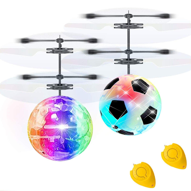 2 Pack RC Flying Ball Glow Flying Toys for Kid Boy Girl Easter Gifts RC Toy Mini Drones Hand Controll Helicopter with 2 Remote Controller Quadcopter Soccer Easter Games Toy for Kids Basket Stuffers