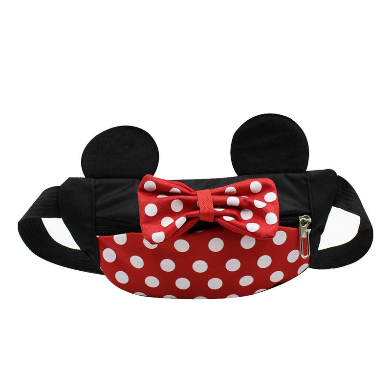 Toddlers Boys Girls Cartoon Fanny Pack Waist Pack Cute Canvas Crossbody Purse Handbag with Mouse Ears Pattern 2