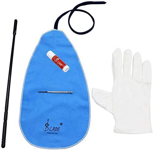 Vilihy 5 PCS Professional Flute Cleaning Kit Set Cleaning Cloth for Flute Piccolo 4in1