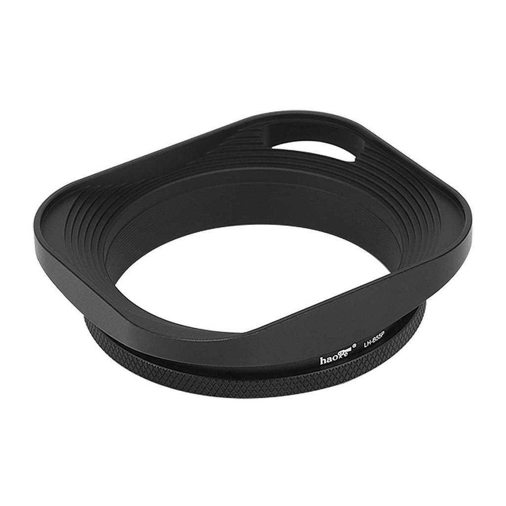 Haoge LH-B55P 55mm Square Metal Screw-in Lens Hood with Hollow Out Designed for Leica Rangefinder Camera with 55mm E55 Filter Thread Lens Black