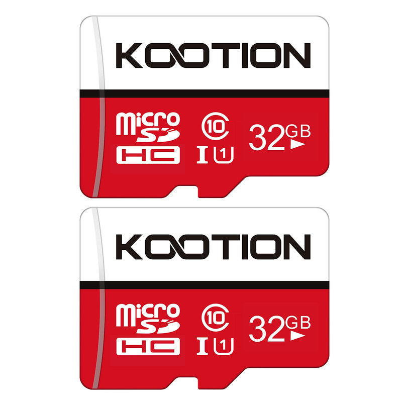 KOOTION 32GB Micro SD Card 2-Pack Class 10 Micro SDHC Card UHS-I Memory Card Ultra High Speed TF Card, C10, U1, 32 GB 2×32GB