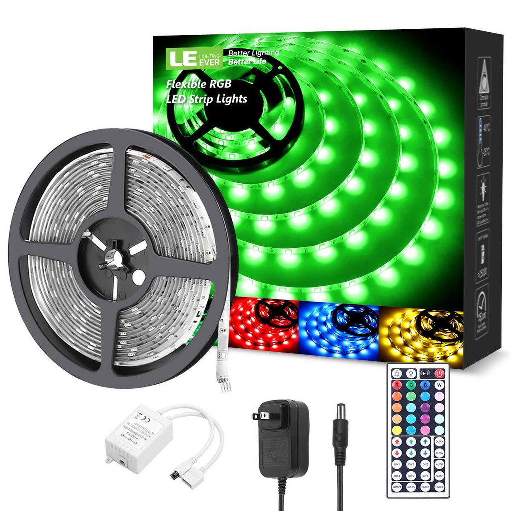 [AUSTRALIA] - LE LED Strip Lights, Waterproof RGB 5050 LED Strips with Remote Controller, Color Changing Tape Light with 12V Power Supply for Room, Bedroom, TV, Kitchen, Desk 