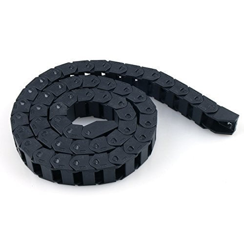 URBEST 15mm x 20mm Black Plastic Flexible Nested Semi Closed Drag Chain Cable Wire Carrier 1M for Electrical Machines 15x20mm