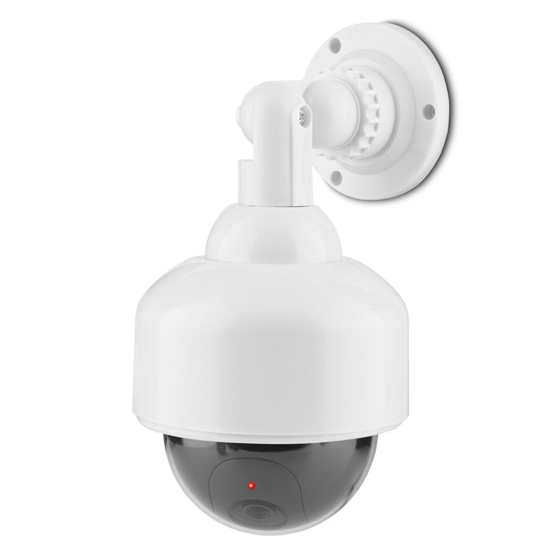 Dummy Security Camera, Indoor Outdoor Fake Dome Dummy LED Solar Surveillance Security Motio Camera 360° Rotation