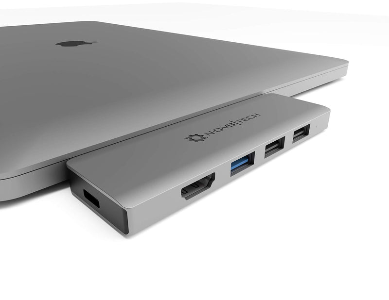 NOV8Tech USB C Hub for MacBook Pro M1 2021/2020/2019/2018/2017/2016 & MacBook Air M1 2021-2018, 7 in 2 Gray USB Adapter Dongle, SD/Micro SD Reader, Thunderbolt 3 Dock, USB-C Hub 100W, USB 3, 2X USB 2 7in2 Space Gray